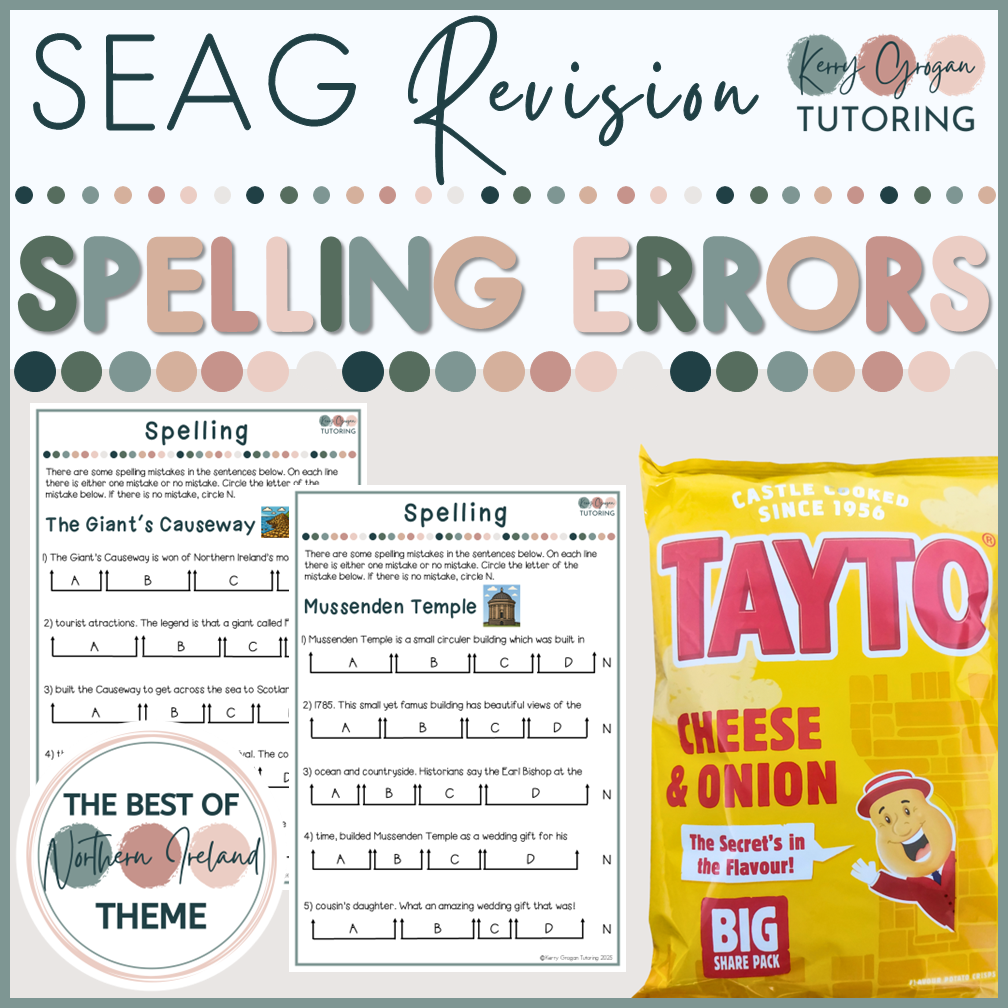 SEAG Spelling : Revision Worksheets - Northern Ireland Theme