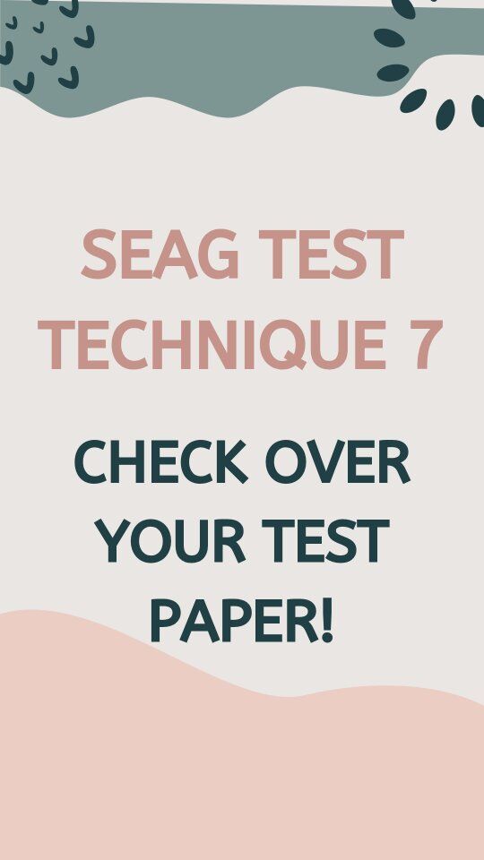 SEAG test technique number 7 is one that your child is probably sick of hearing 🙉 and that's...CHECK OVER YOUR PAPER! 😂 However, there is a better way to do this rather than going over the WHOLE test paper...🎉 #seagtransfertest #seagtutor #transfertest #primaryschooltutor #northernireland