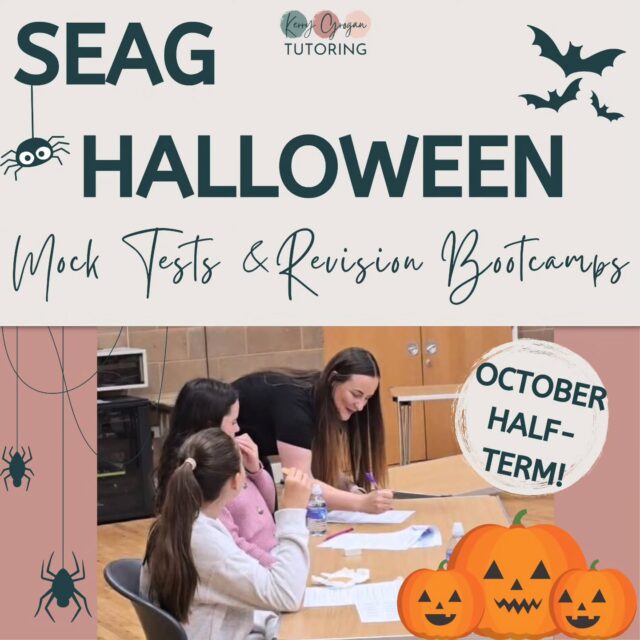 BOOKINGS NOW LIVE! 🎉

🎃Halloween Half-Term SEAG Bootcamps & Mock Tests! 🎃

The final boost before the big test! This October half-term break, give your child the confidence boost they need with:

📝 Halloween SEAG Mock Exams – real exam conditions, replica pupil card,  invigilator & full feedback.

🎓 Revision Bootcamps – half-term sessions focusing on skills, timing & confidence.

✔ Exclusive SEAG-style papers
✔ Personalised feedback
✔ Supportive environment
✔ Perfect prep for November!

📍 Lisburn – Lagan View Enterprise Centre & St Patrick’s Parish Hall
🎟️ Spaces are limited! Book now before they vanish! 🪄

👉 https://kerrygrogantutoring.com/product-category/halloween-seag/

Let’s take the fear out of SEAG… and leave the scary stuff for Halloween 👻